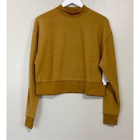 Abound Women's Mock Neck Long Sleeve Fleece Pullover in Tan Dale Size M - Picture 8 of 12